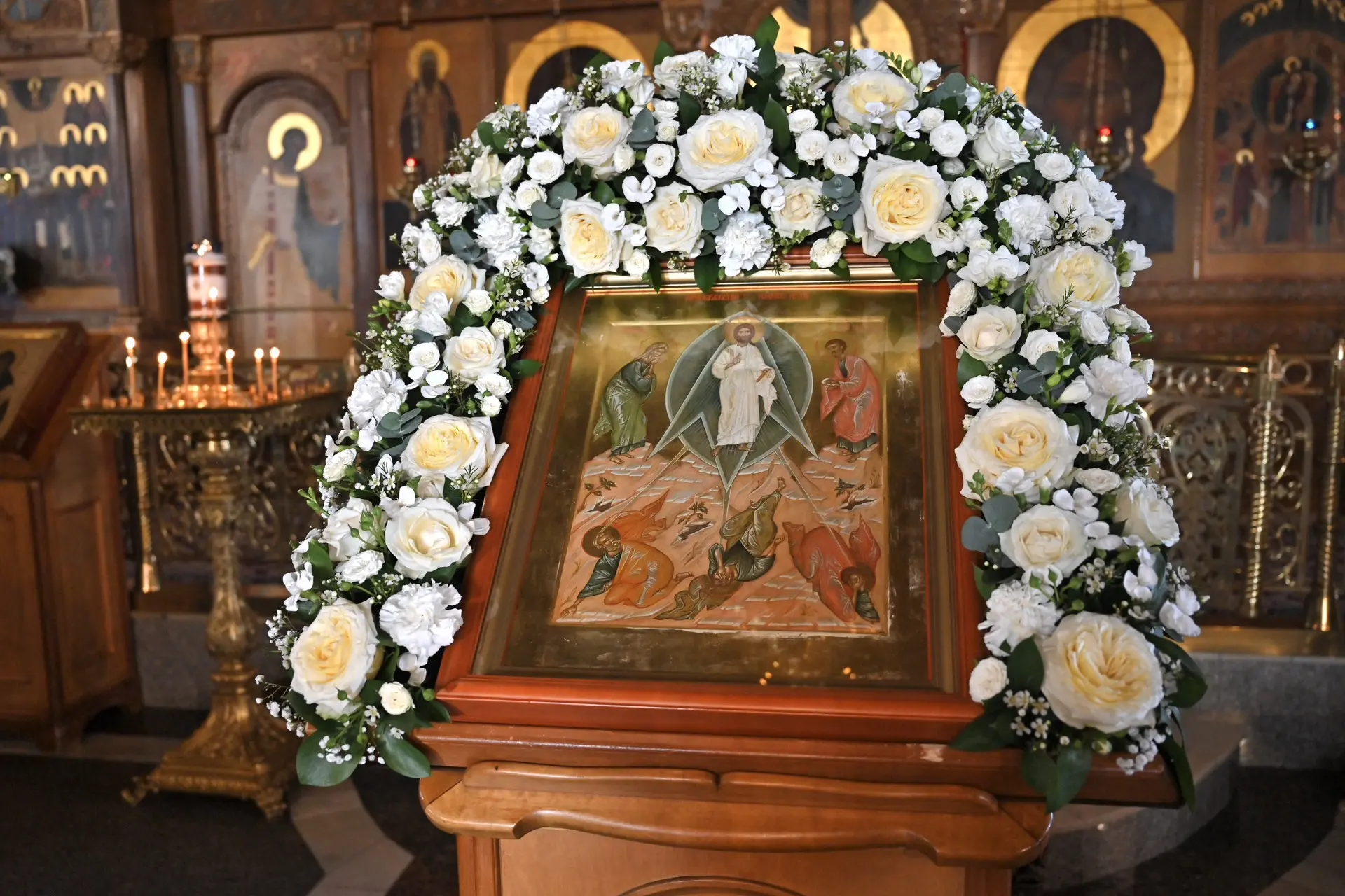 Всенощное бдение накануне праздника Преображения Господня.
