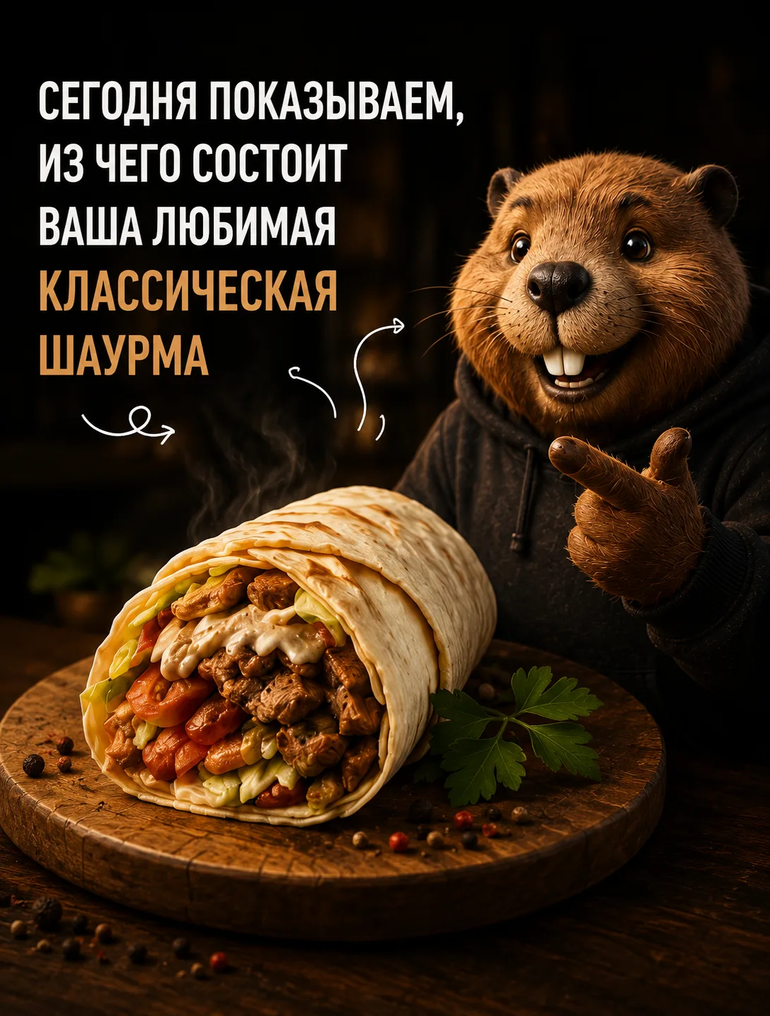 В мире много сложных вопросов. Но пока ты ешь нашу шаурму и пьешь этот кофе — все они п...