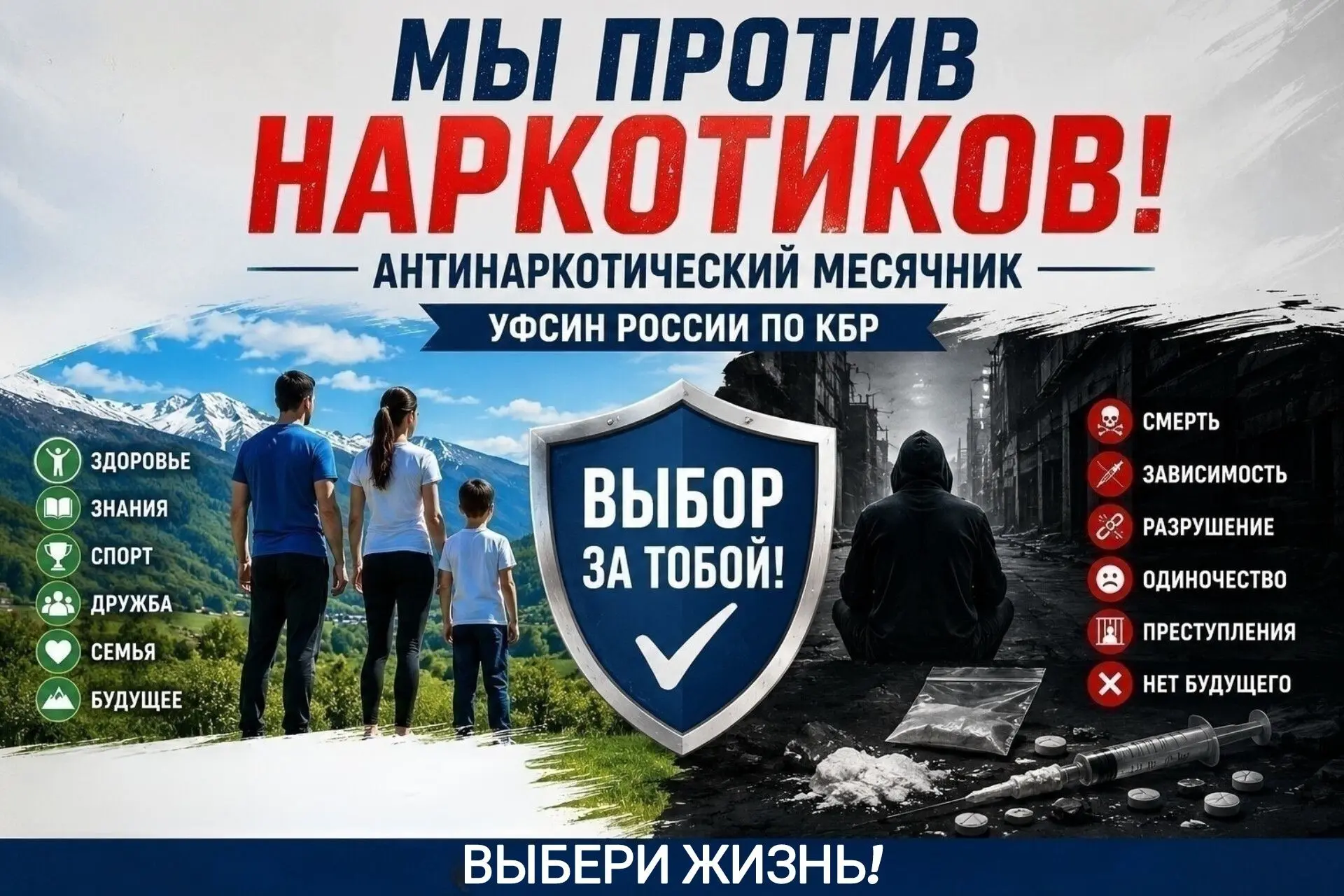 В исправительных учреждениях Кабардино-Балкарии стартовал месячник «Мы против наркотиков»