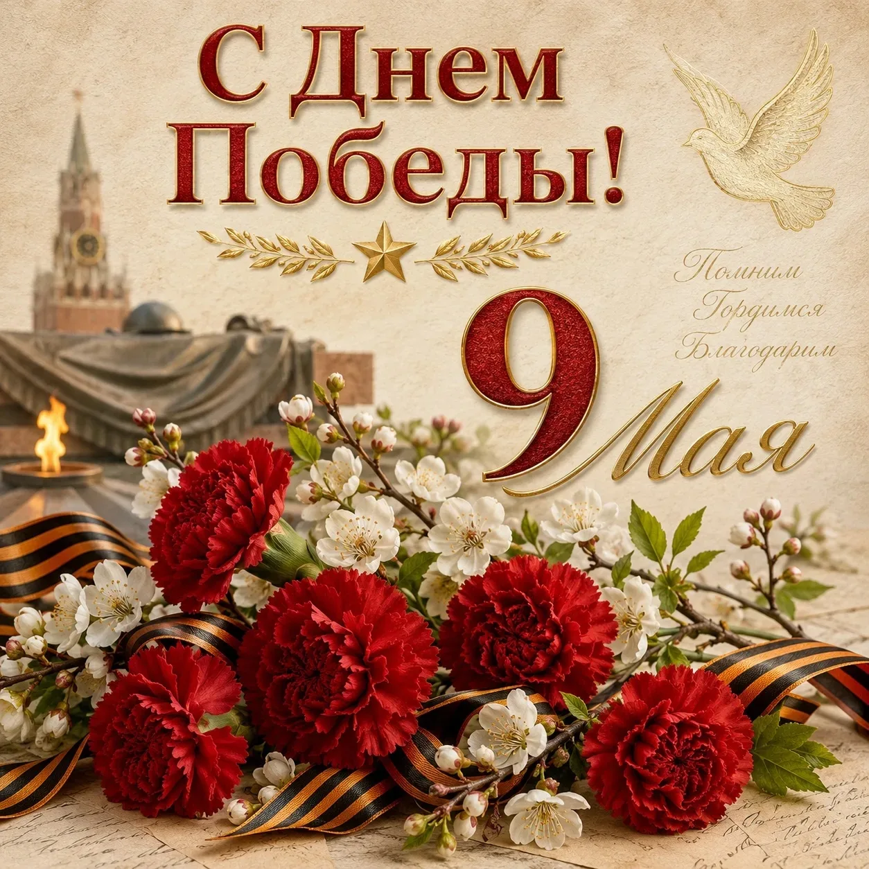 🕊 Поздравляем вас с Днем Победы! 
 
9 Мая — это символ невероятного мужества, стойкости и единства.