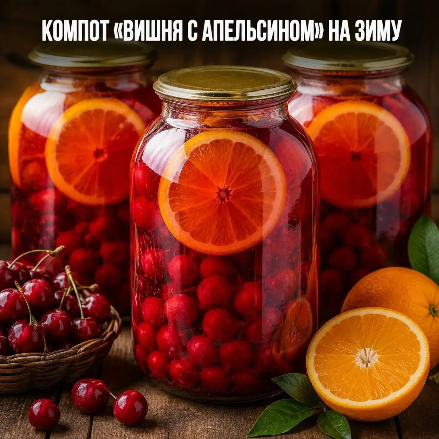 🍒 КОМПОТ «ВИШНЯ С АПЕЛЬСИНОМ» НА ЗИМУ