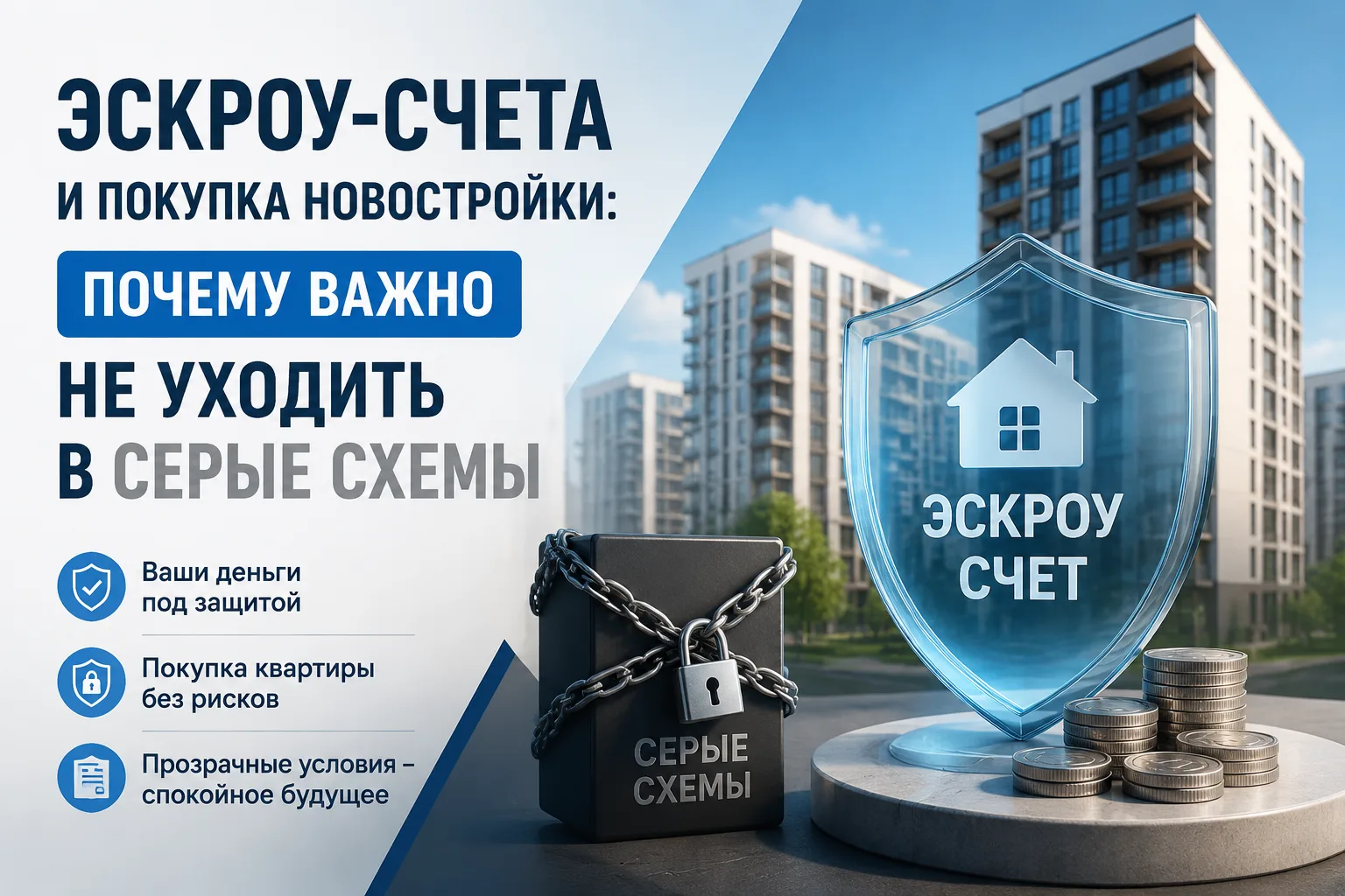 Эскроу-счета и покупка новостройки: почему важно не уходить в серые схемы