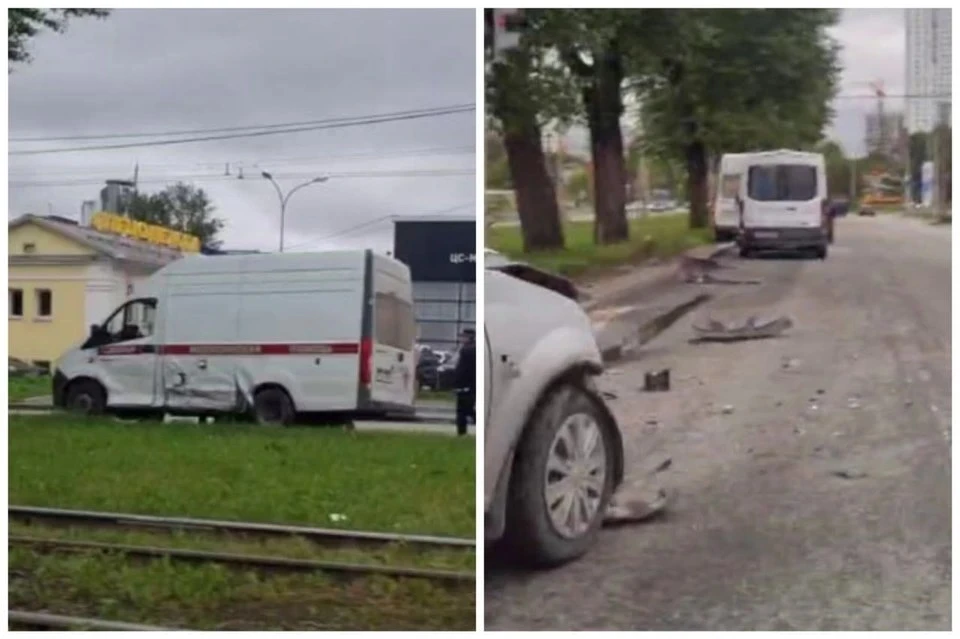 🚨 В Екатеринбурге легковушка врезалась в скорую помощь