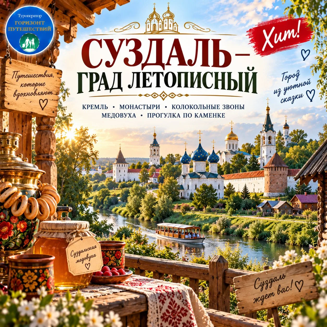 🏰 ОТ 4 980 Р/ЧЕЛ — «СУЗДАЛЬ — ГРАД ЛЕТОПИСНЫЙ» • ХИТ