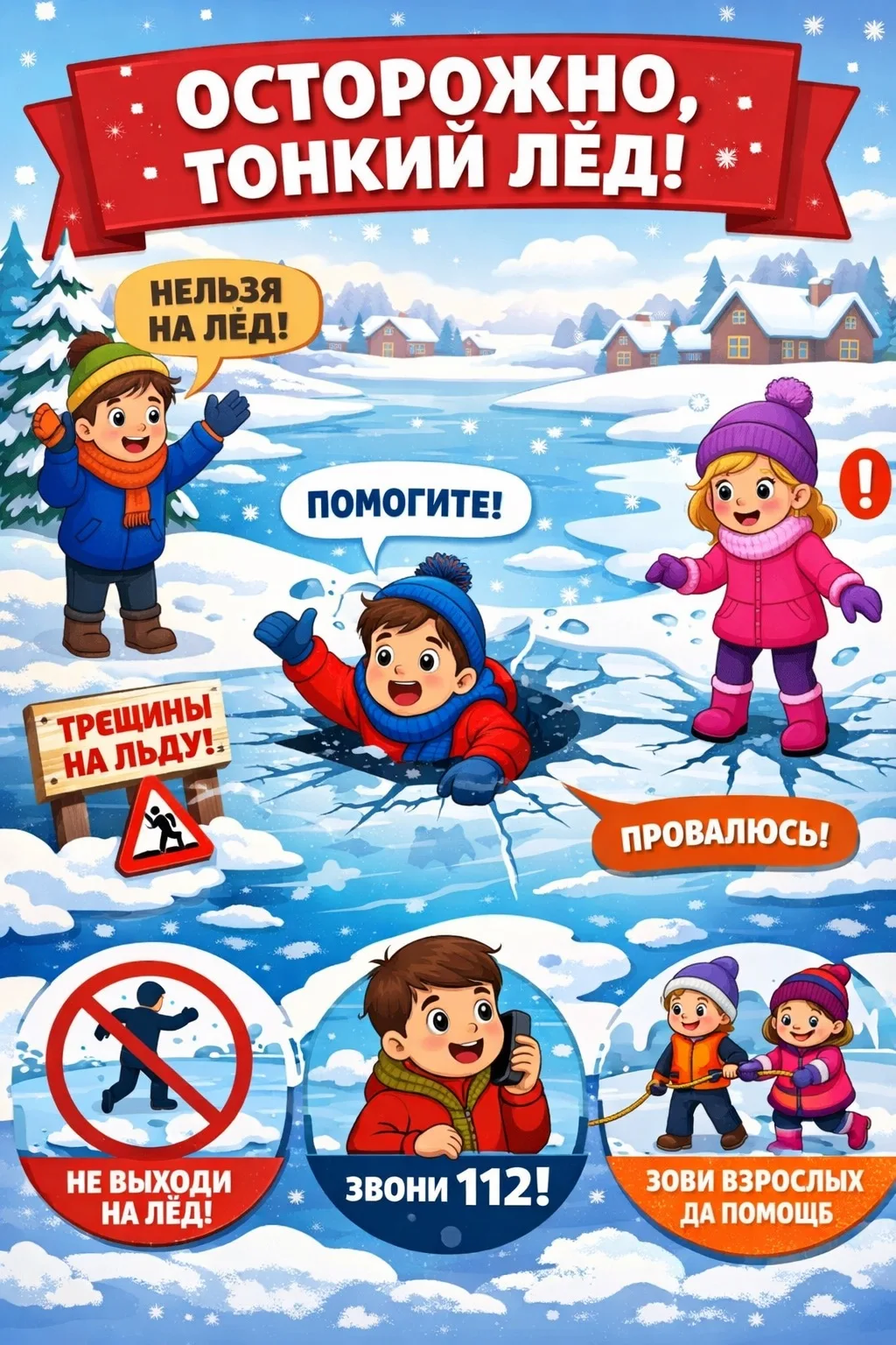 Сегодня в нашем детском саду прошёл тематический день «Тонкий лёд»❄️