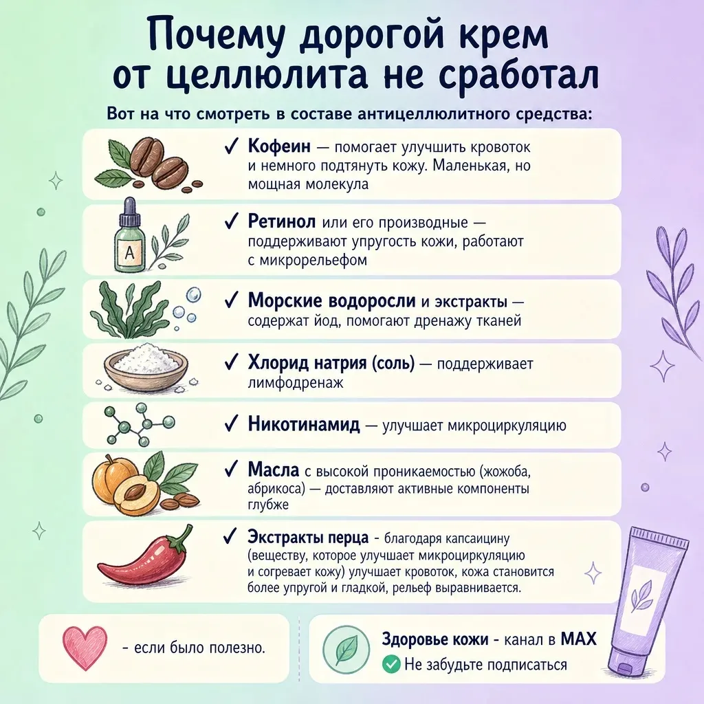 🍊 Почему дорогой крем от целлюлита не сработал