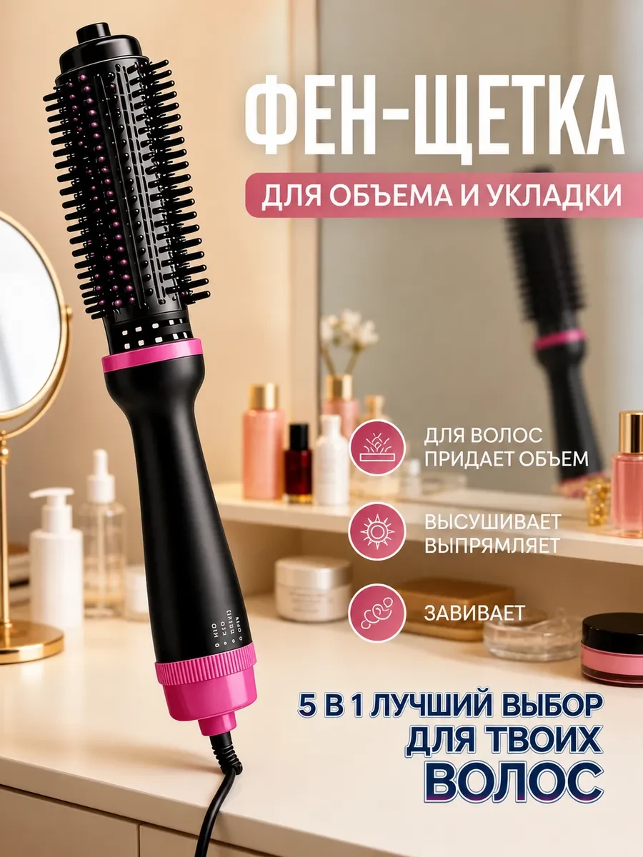 ⚡️ 70,6%   | Расческа брашинг круглая для укладки волос феном продувная