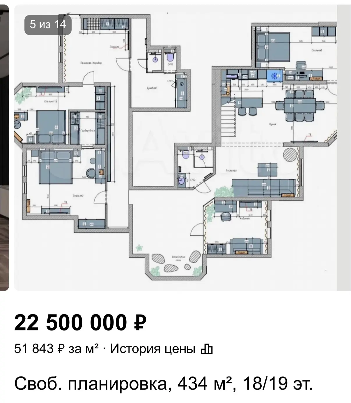 Свободная планировка в квартире, что это?
Жилое помещение, в котором несущие стены сведены до миниму