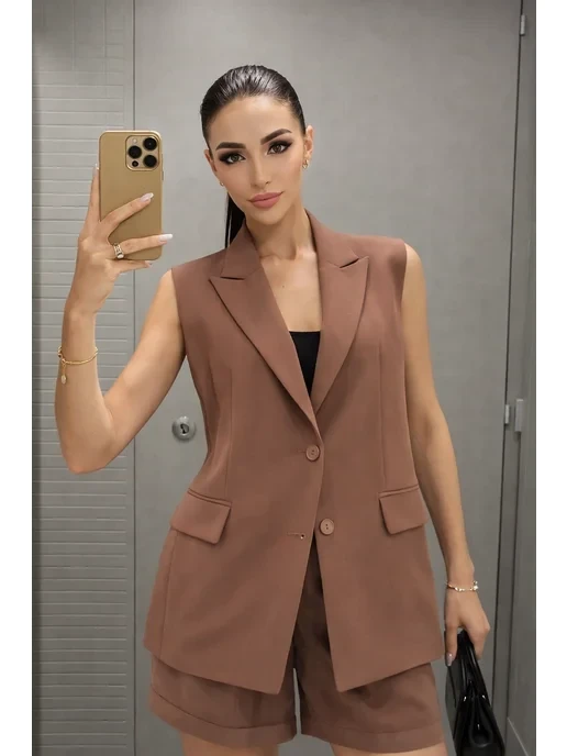 📉 1266₽ 18000₽ 🛍 Костюм с жилеткой и шортами / ADIL Woman Collection