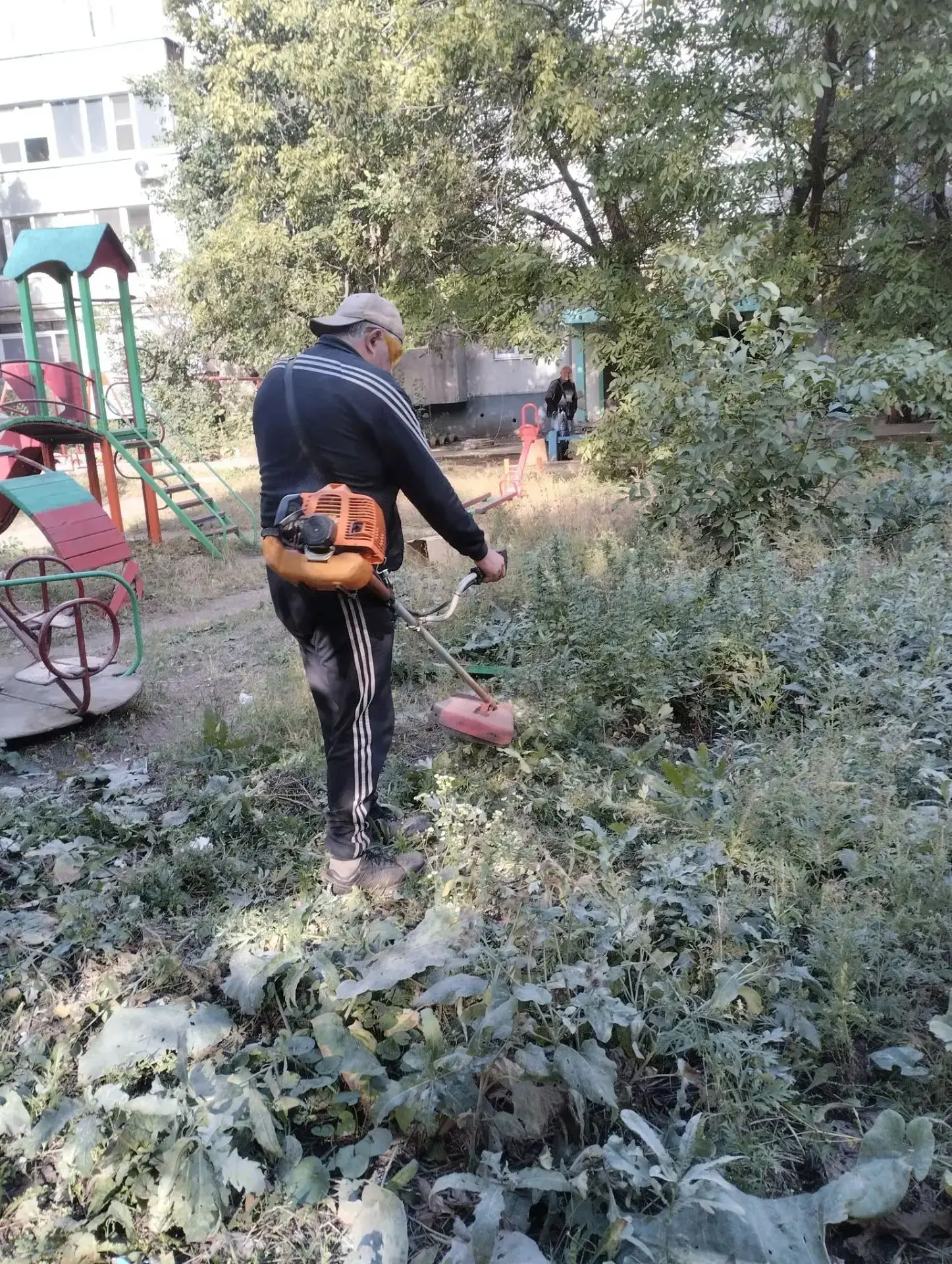 В Центрально-Городском районе продолжается покос сорных трав