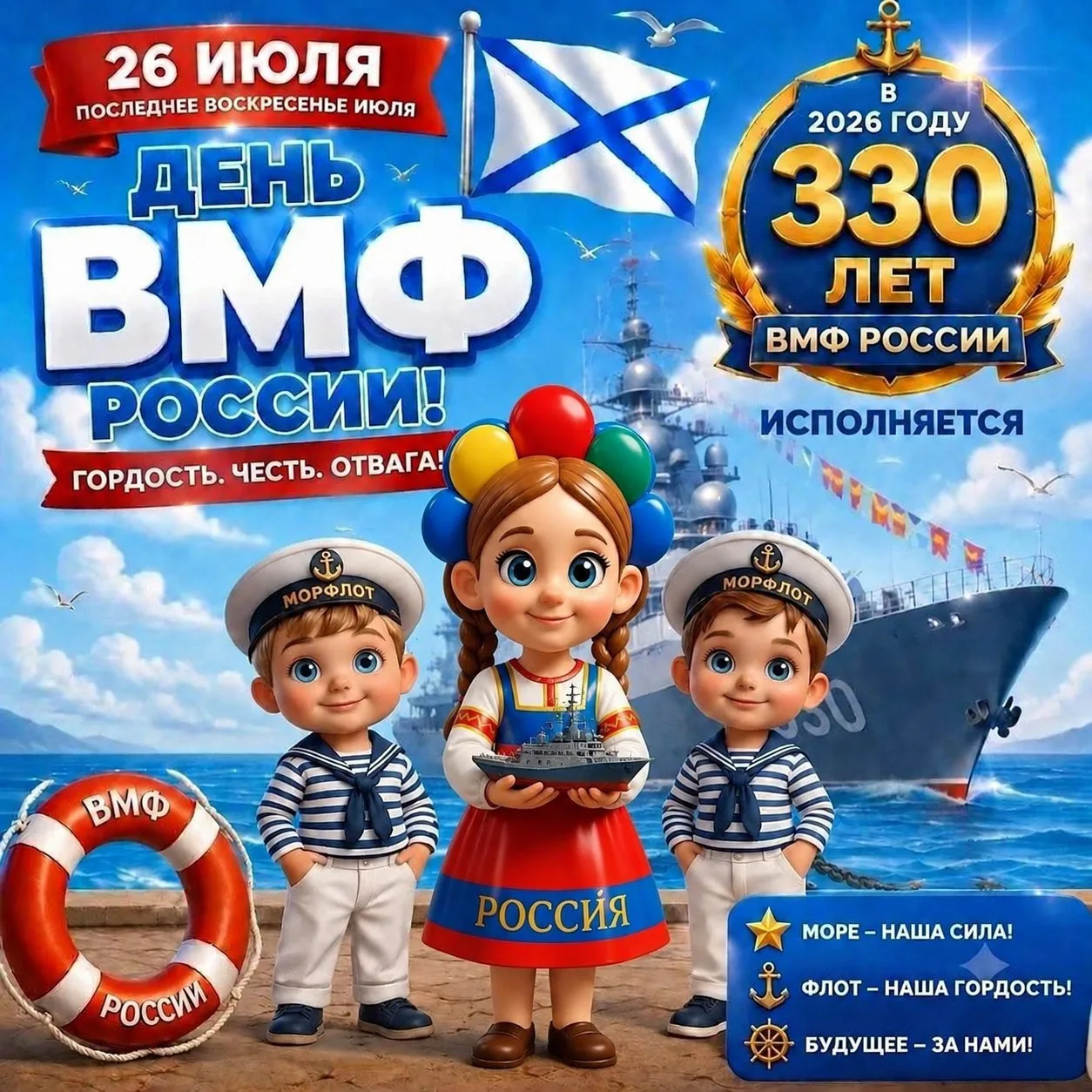 С Днём Военно-Морского Флота, дорогие друзья! ⚓️

Сегодня, 26 июля, вся Россия отмечает один из самы