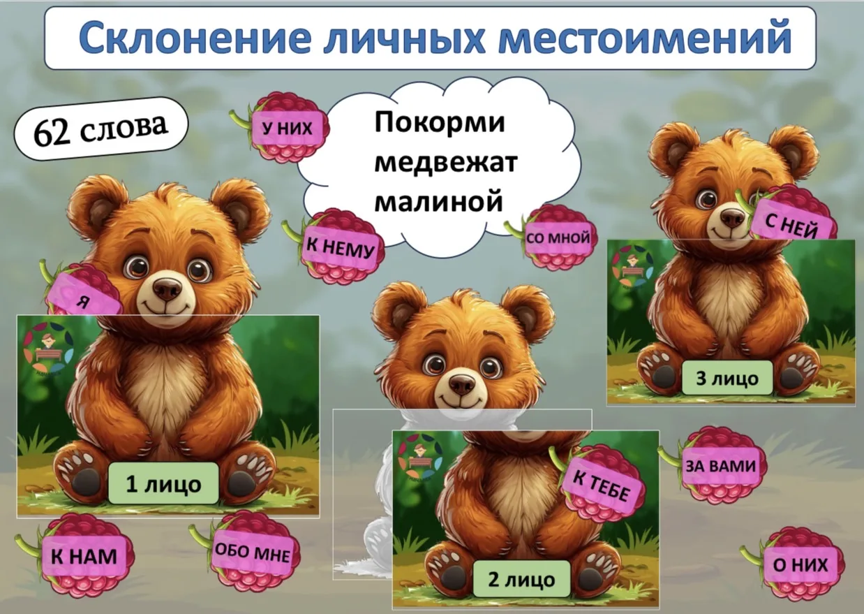 Склонение личных местоимений.

СКАЧАТЬ

(Материал для личного пользования! Можно делиться материалом