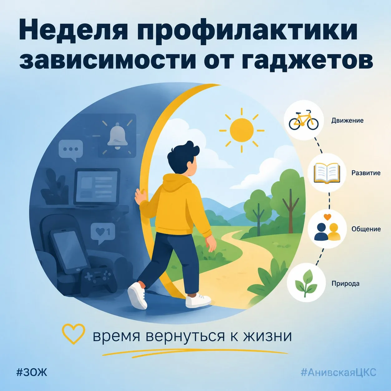 🌿 Неделя без гаджетов: время вернуться к жизни

С 15 по 21 июня в России — неделя профилактики зави