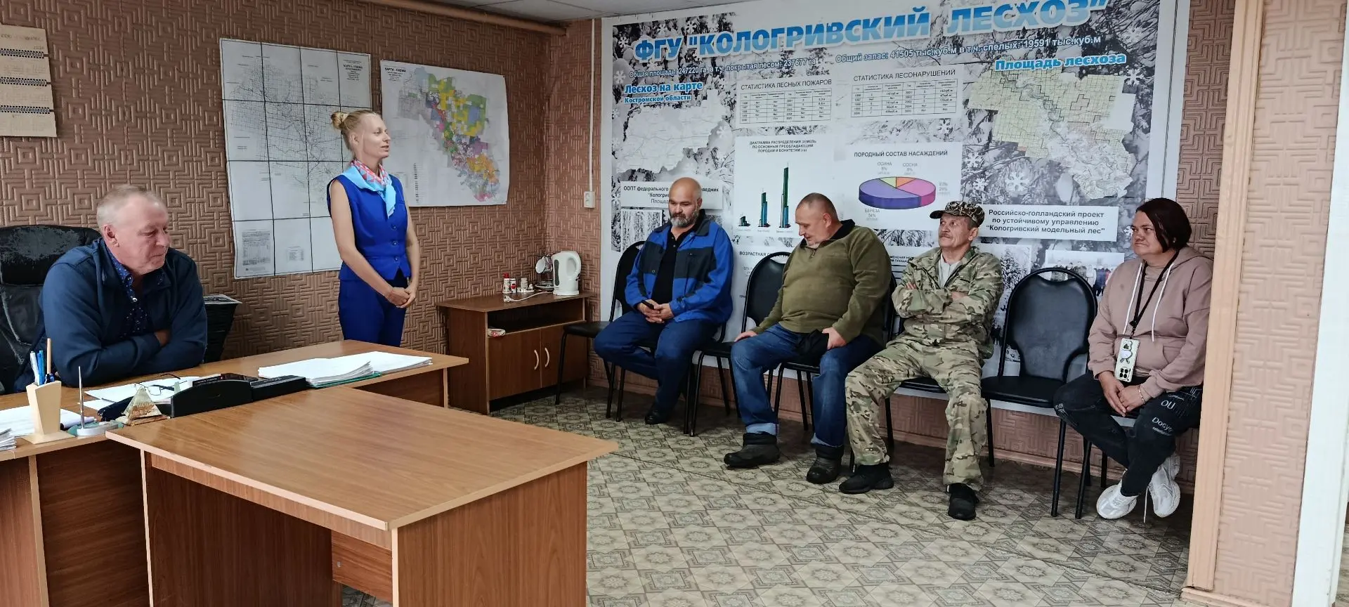 Рабочая встреча с Центром занятости населения в Кологривском лесничестве