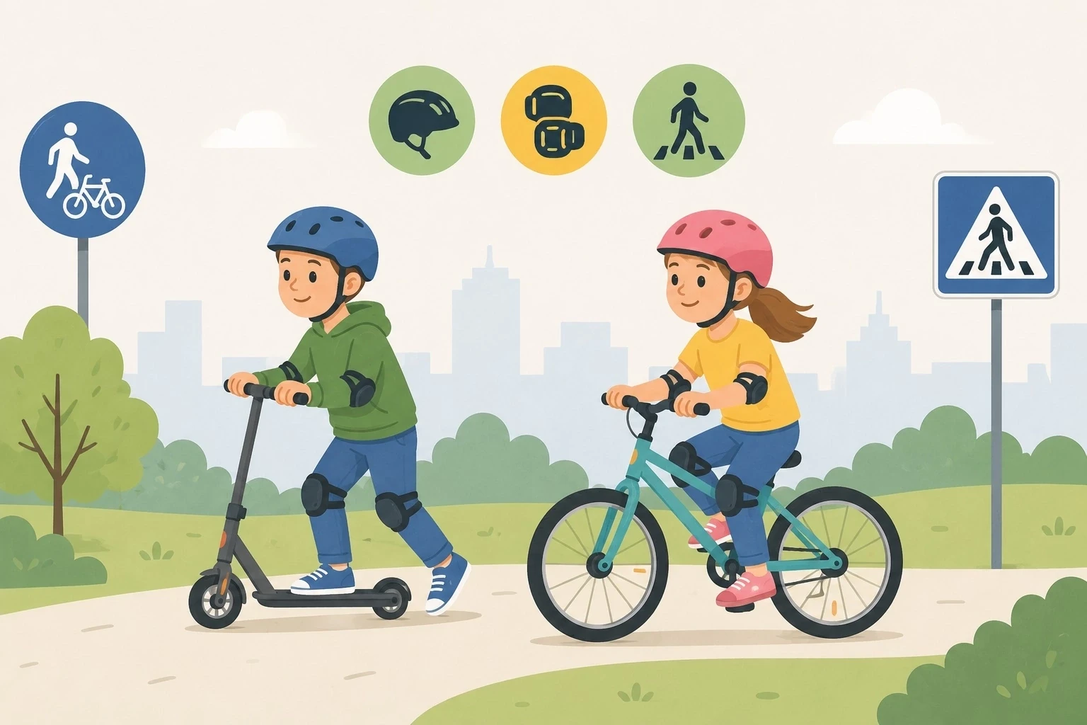 🚲 Дети на велосипедах и самокатах: безопасность прежде всего