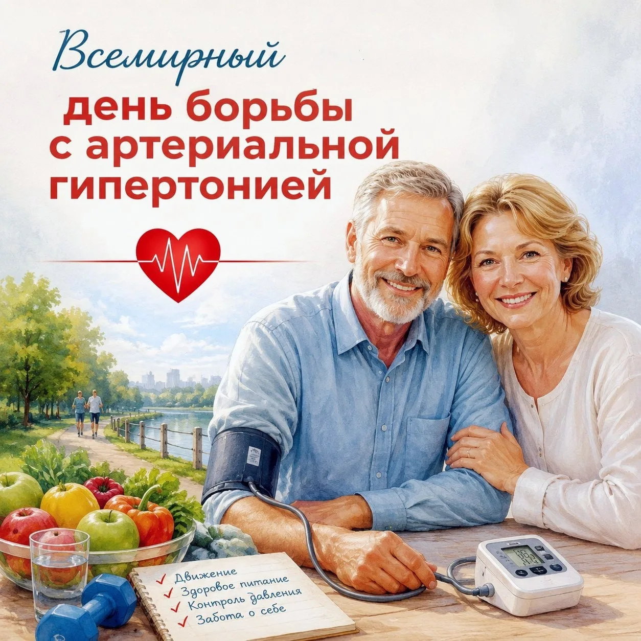 ❤️‍🩹 17 мая — Всемирный день борьбы с артериальной гипертонией

Сегодня важная дата, которая напоми