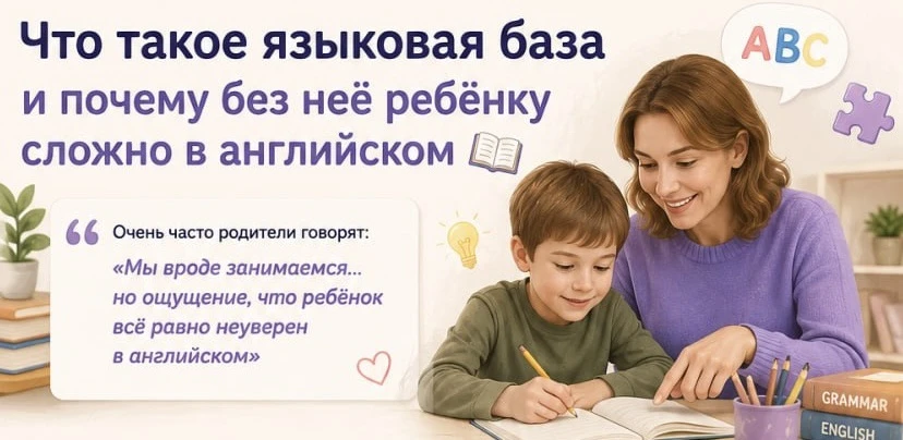 Что такое языковая база и почему без неё ребёнку сложно в английском 📚