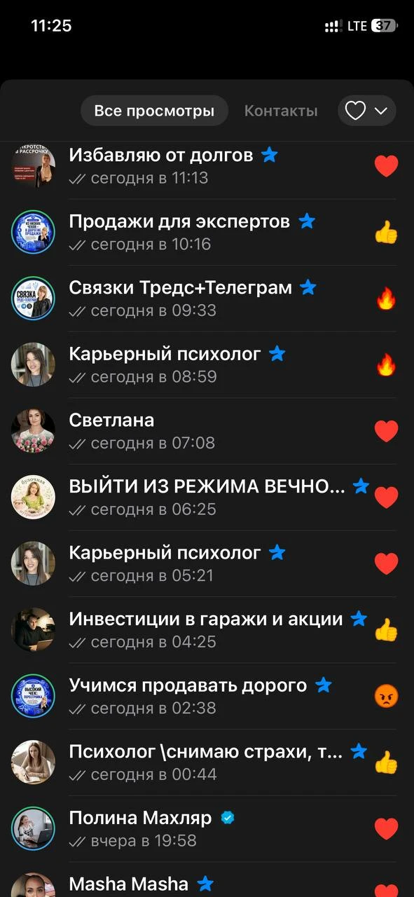 Вопрос на засыпку: почему мои сторис смотрят люди с именами вроде «избавляю от долгов»,...