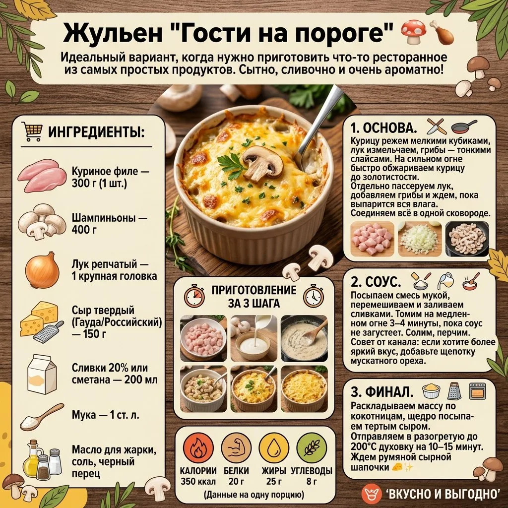 Жульен «Гости на пороге» 🍄🍗