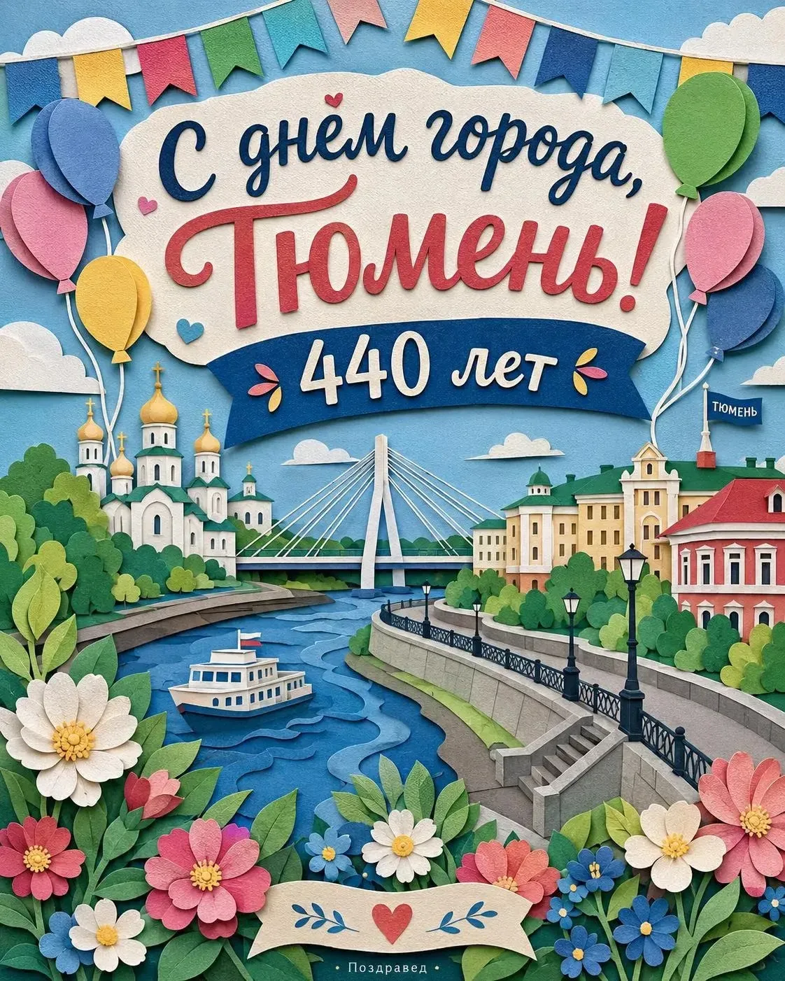 Дорогие жители и гости нашего города Тюмени! 

Поздравляем Вас с Днем Города,  с 440- летним юбилеем