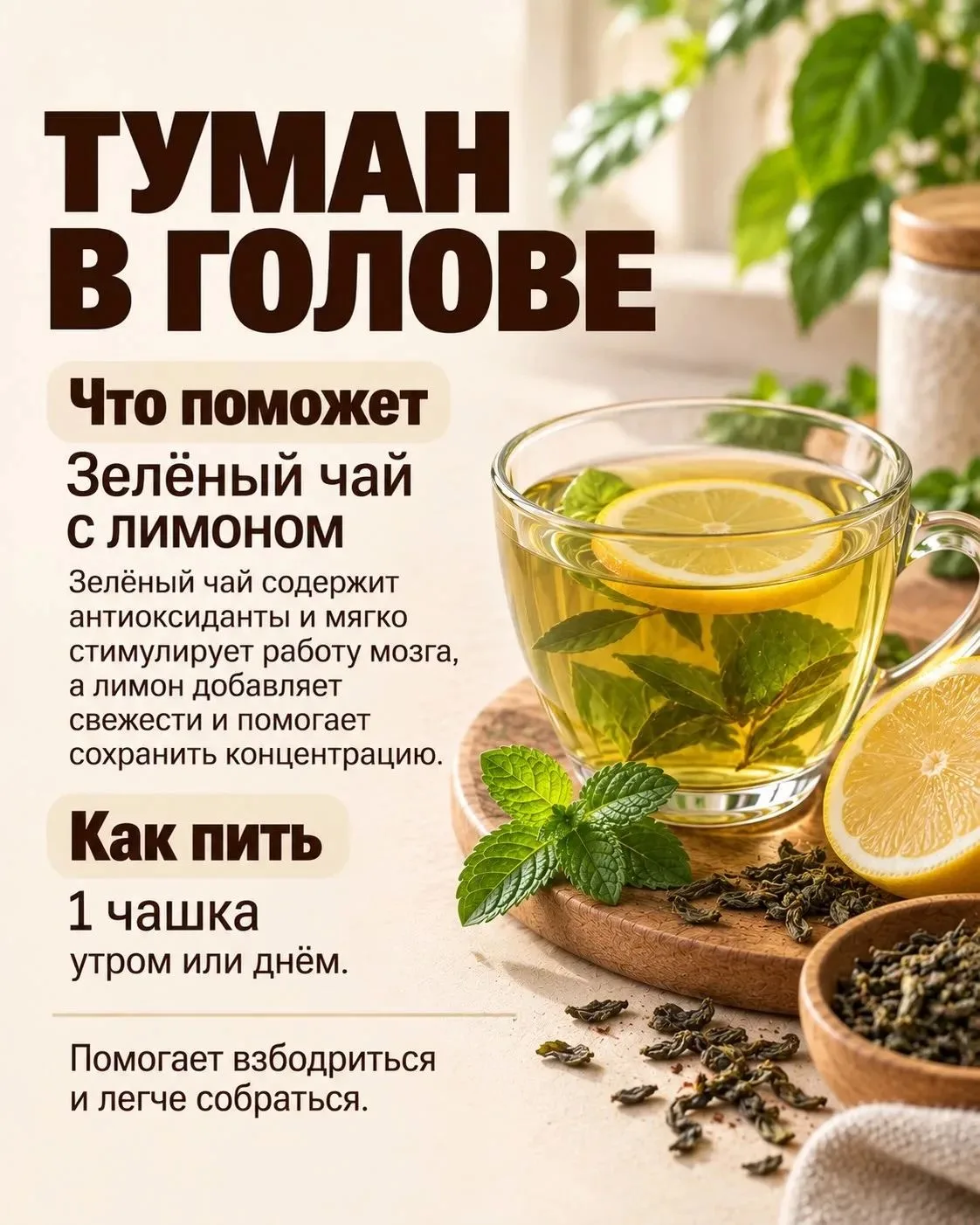 Напиток, который вернет ясность мыслям 🍵