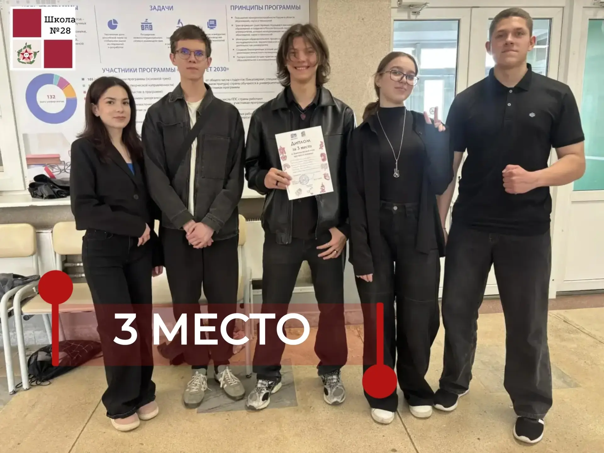 3 место в анатомической игре 💪🏼  Команда из 10 естественно-научного класса «Будь здоров» стала призе