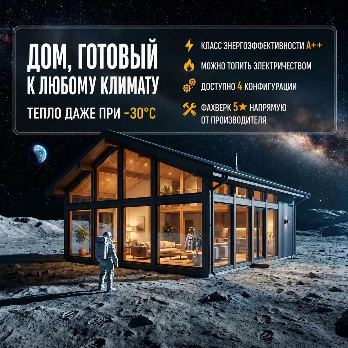 Фахверк с рейтингом 5*. КОСМОС Качество = Реальная Цена!  Дом с панорамными окнами не должен быть хо