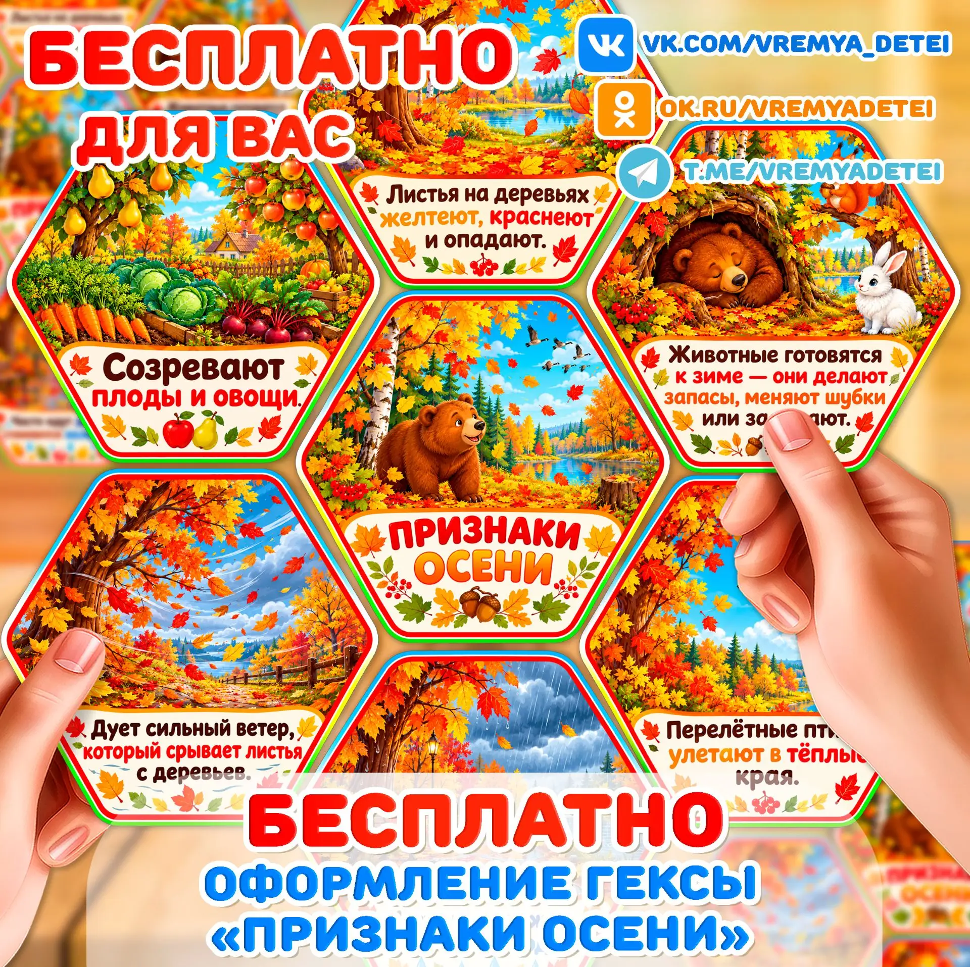 Бесплатности Оформление Гексы «Признаки осени» 🍂 от сообщества Время Детей