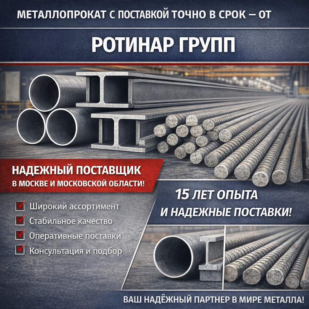 Металлопрокат с поставкой точно в срок — от «РОТИНАР ГРУПП»

Ищете надежного поставщика металлопрока