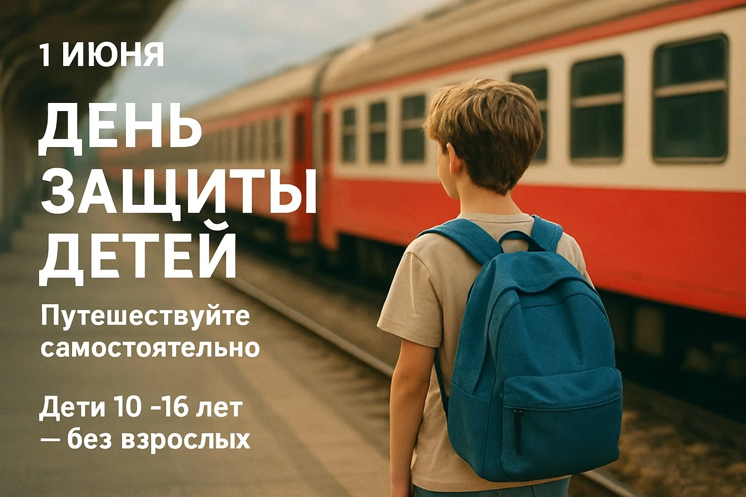 🚆 Дети 10–16 лет могут путешествовать поездами без взрослых — с 1 июня