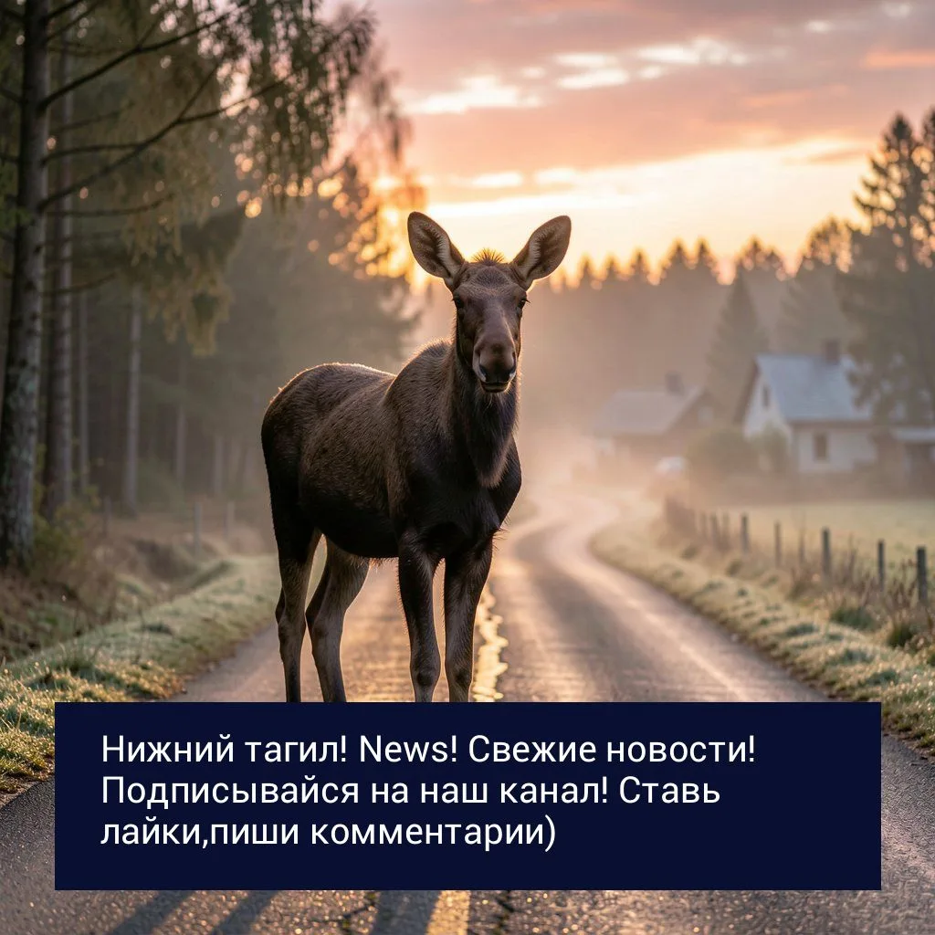 Вниманию водителей! Молодой лось замечен на Салдинском тракте, вблизи села Покровское.