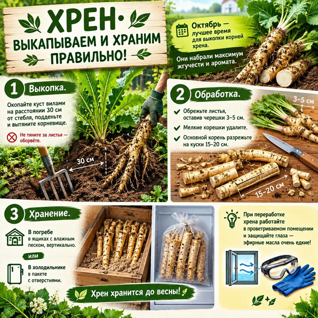 🌿 ХРЕН: ВЫКАПЫВАЕМ И ХРАНИМ ПРАВИЛЬНО! 🌿