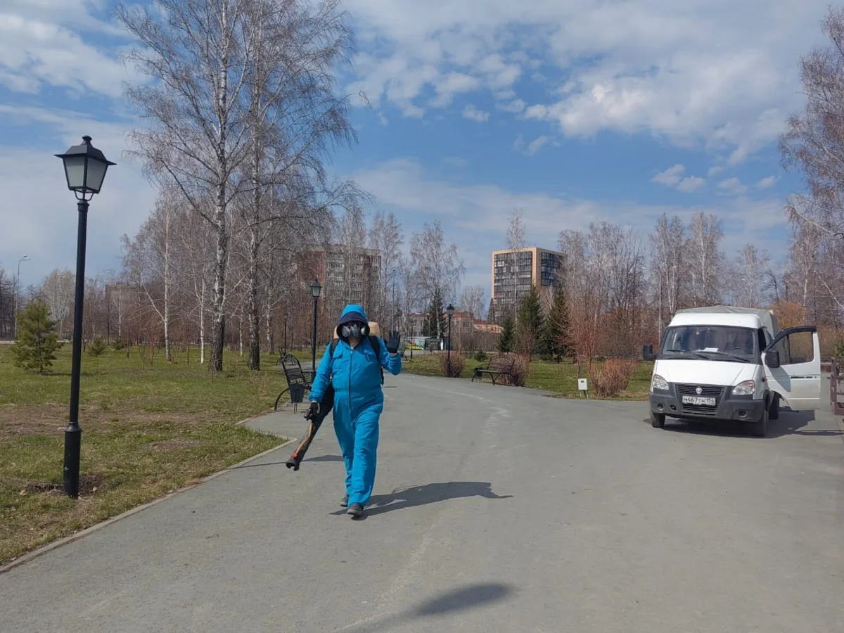 В городском парке Бердска началась акарицидная обработка  До 1 мая в парке действуют временные огр