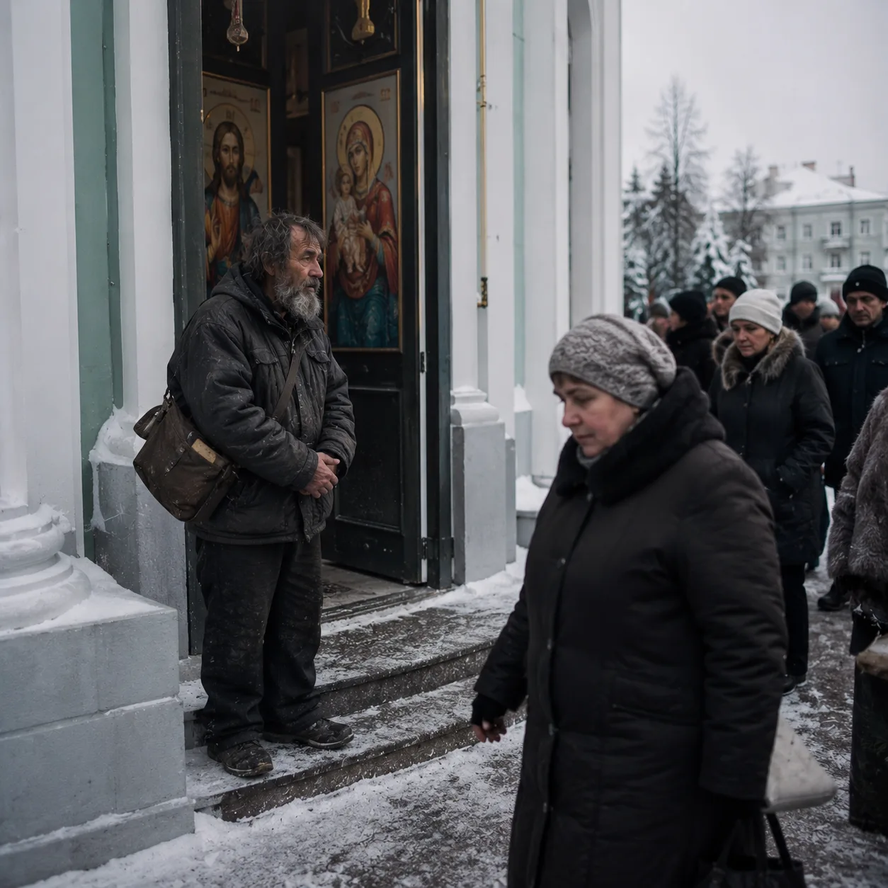 Прихожане смеялись над бездомным, который каждый день стоял у ворот храма. Но когда он ...