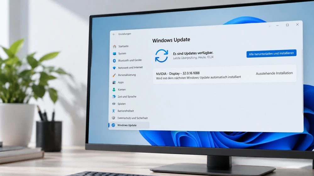 Windows 11 предлагает установить старый драйвер Nvidia.