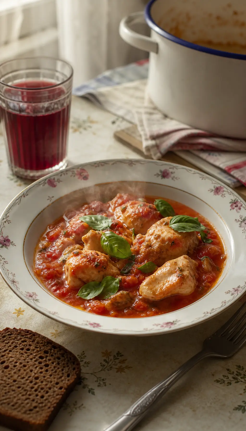 Курица с томатами и базиликом
как у бабушки на кухне 🍲
Ингредиенты:
куриное филе — 350 г
томаты — 2