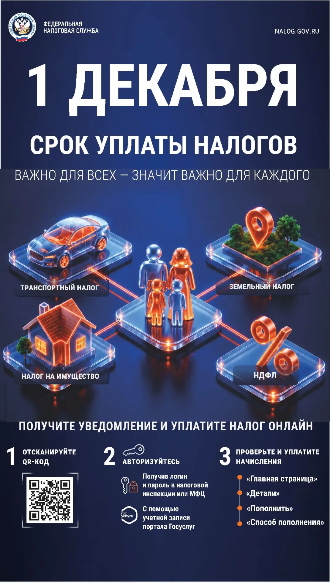 ❗Приближается срок уплаты имущественных налогов!