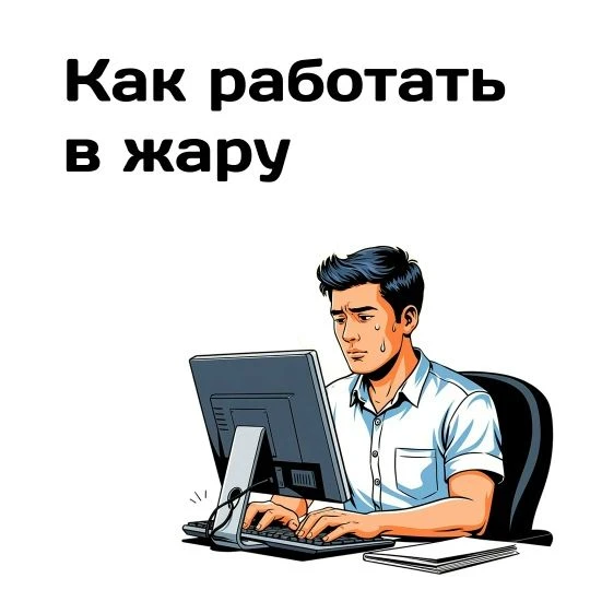 Жара — не помеха работе! ☀️Главное — кондиционер, прохлада и регулярные перерывы.
Ловите в карточках