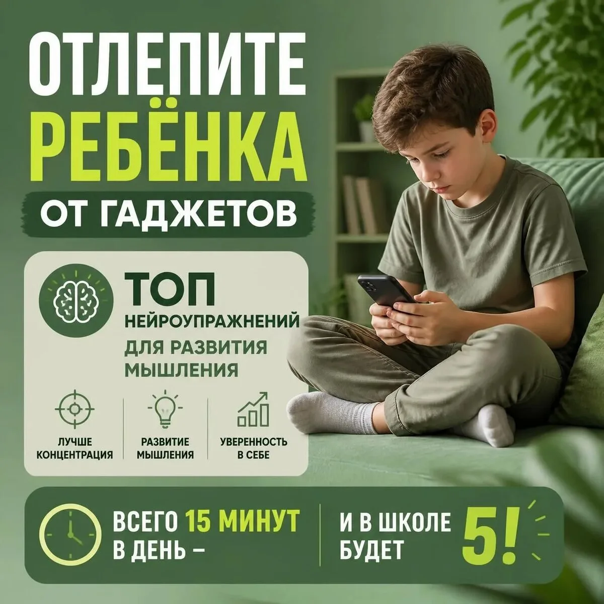 Ребенок проводит все лето в телефоне?