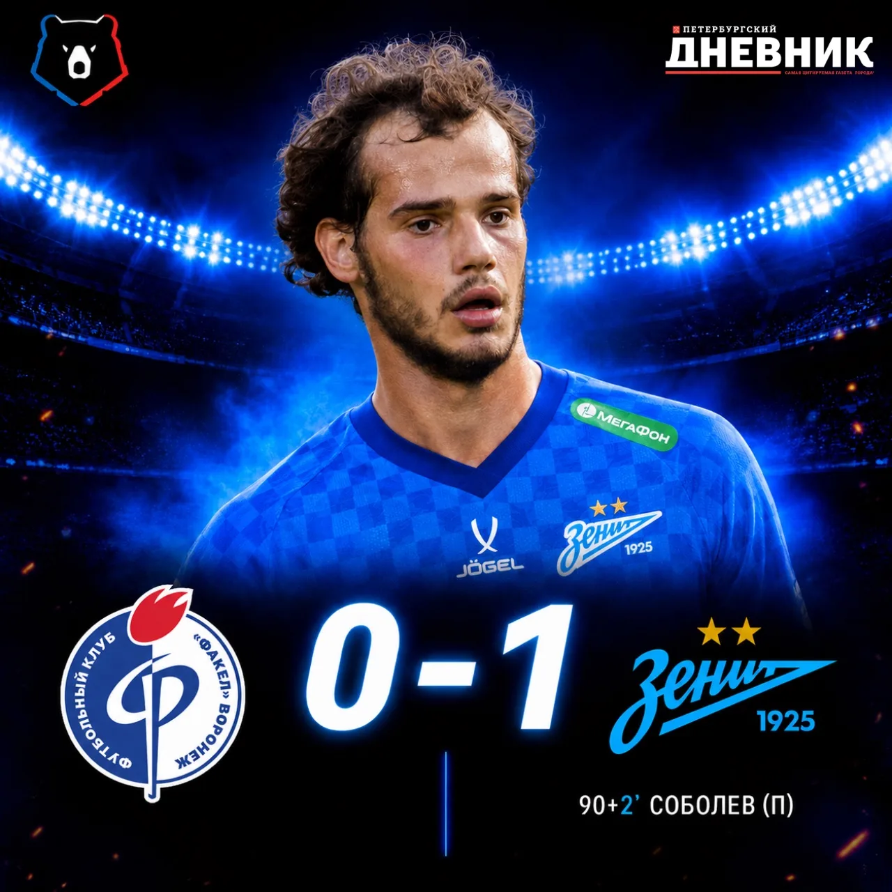 ⚽️ Поздний гол принёс «Зениту» победу над «Факелом»