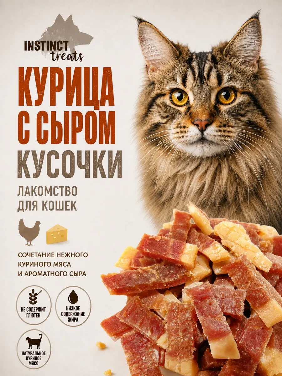 ⚡️ Лакомство для кошек Курица и сыр 50гр, GREENWOOD IS PETDREAMS