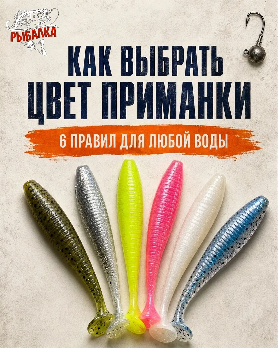 Привет всем 🎣
Цвет приманки имеет значение! Как выбрать идеальный оттенок по времени суток и воде.
