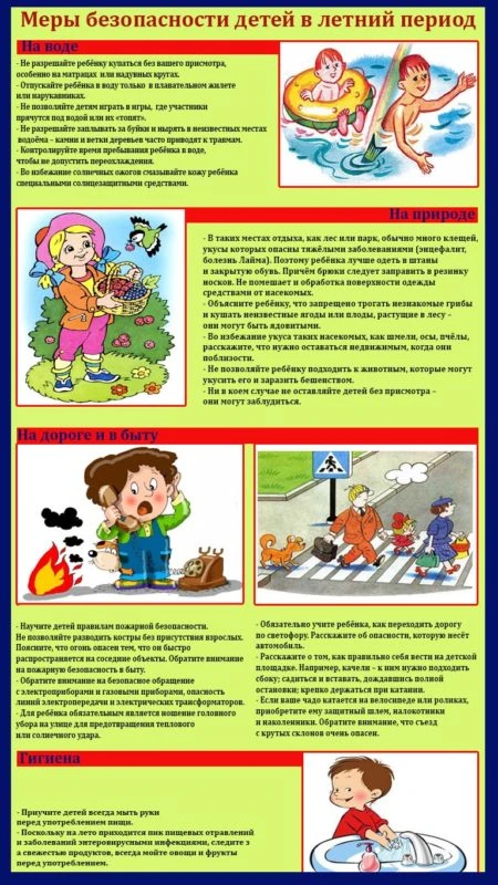 Меры безопасности детей в летний период