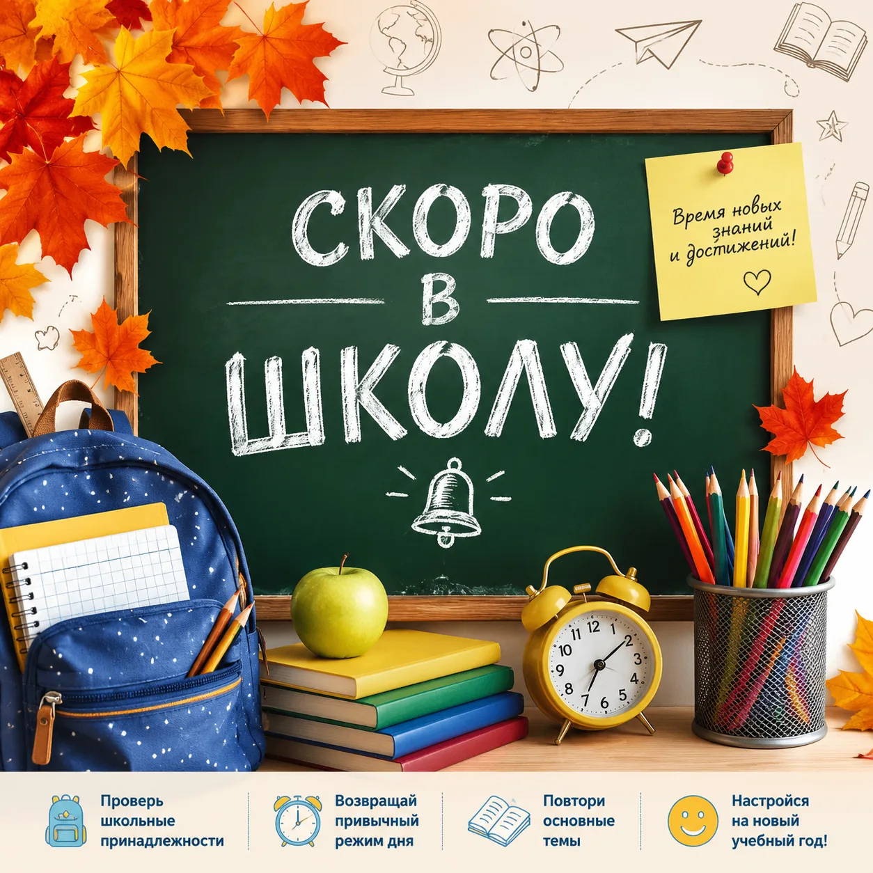 🎒 Скоро в школу!