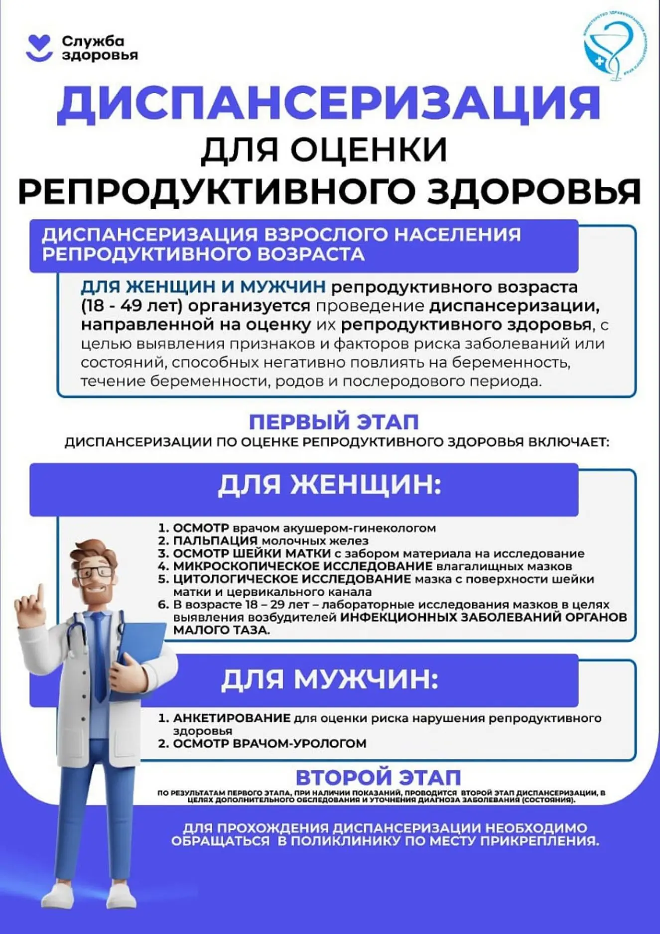 Диспансеризация для оценки репродуктивного здоровья

Будьте здоровы!

#диспансеризация
