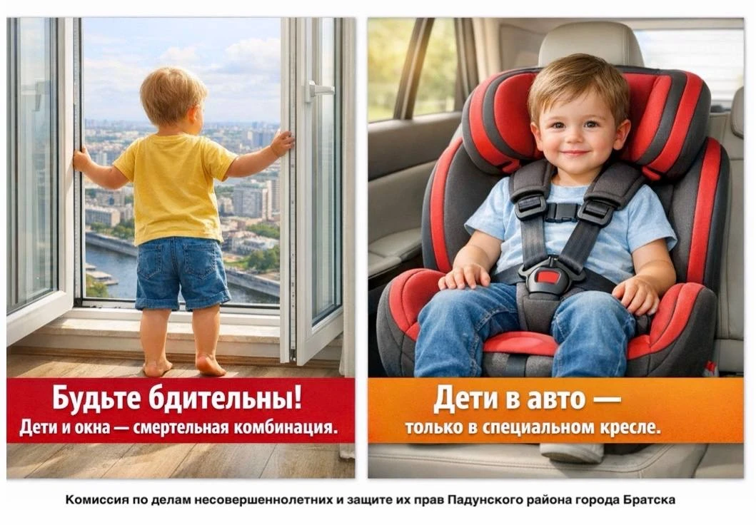 ✨ Памятка родителям о безопасности детей у открытого окна и в автомобиле ✨