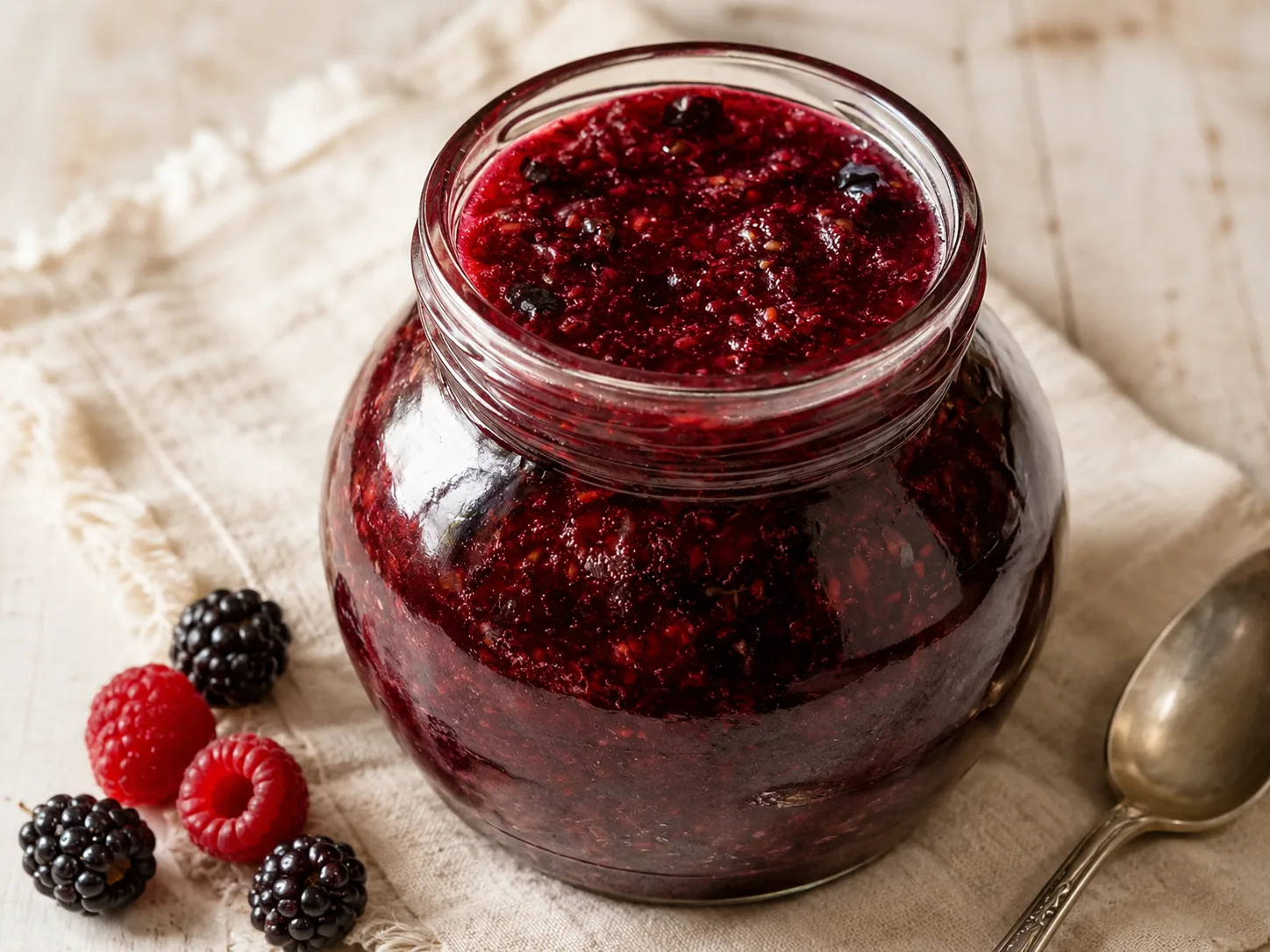 Малина с сахаром и чёрной смородиной