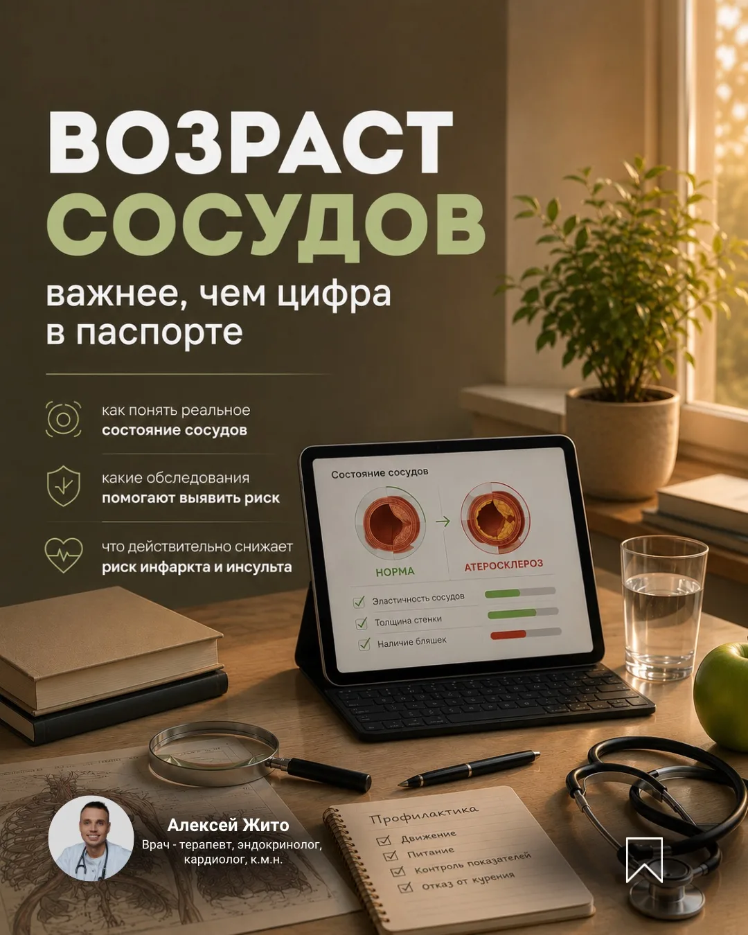 Возраст сосудов: почему он важнее возраста в паспорте?

Представьте двух мужчин. Обоим по 45 лет, пр