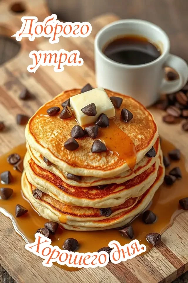 Самого вкусного завтрака!. 
😋☕🍓🥞