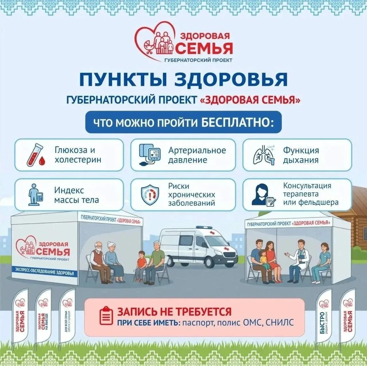 Проект «Здоровая семья» продолжает работу в Великом Новгороде. Проверить здоровье можно рядом с домо